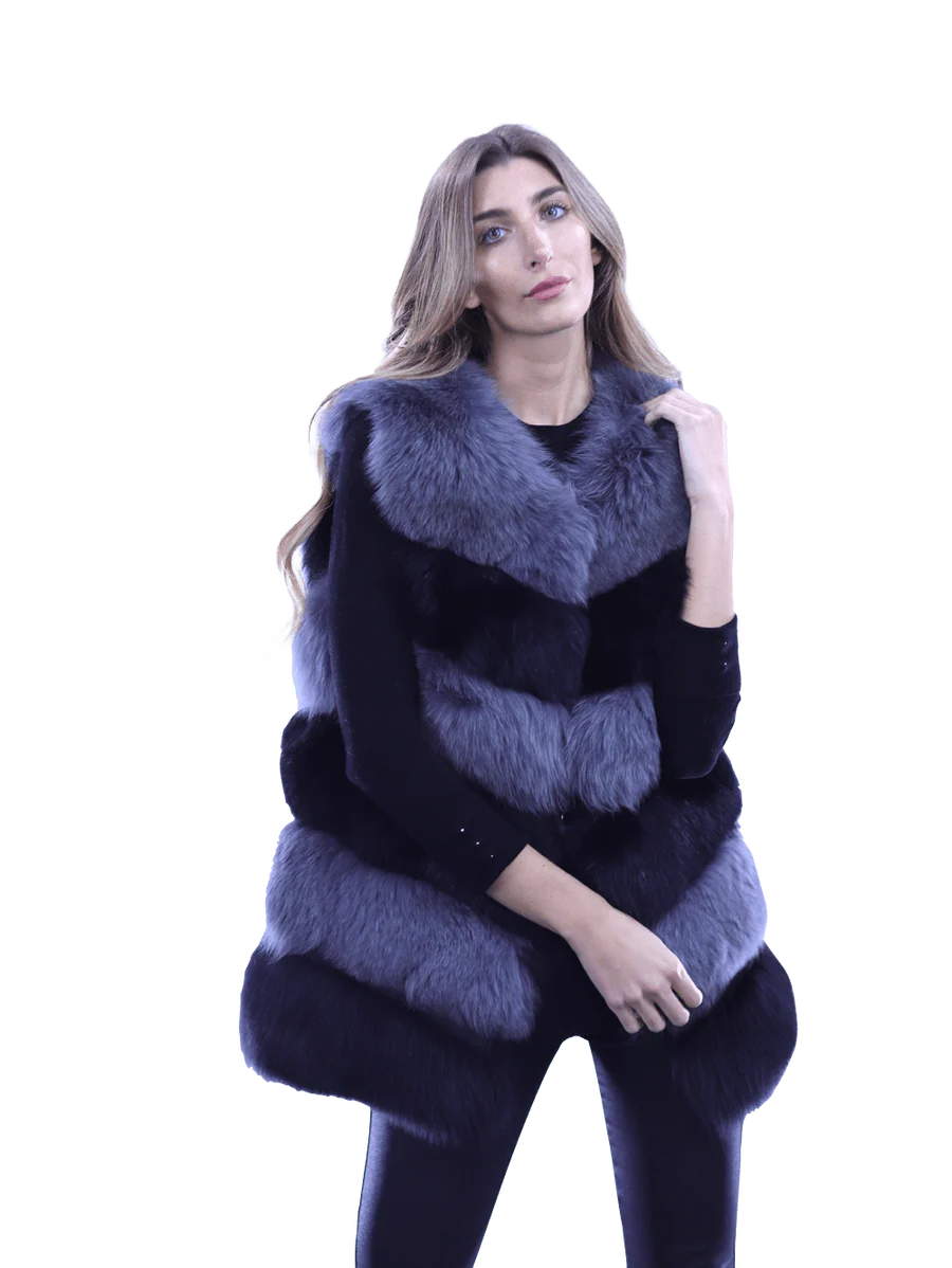 La Fiorentina - Fox Vest Two Toned - Black/Grey