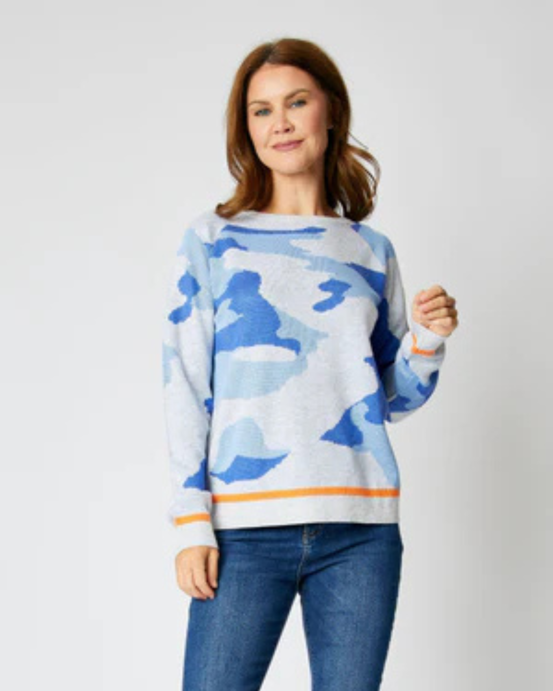 FATE - Blue & Orange Camo Sweater