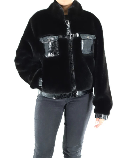 La Fiorentina - Faux Leather & Fur Jacket