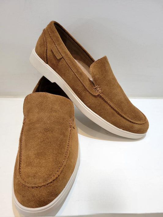 Beige Suede Slip-ons