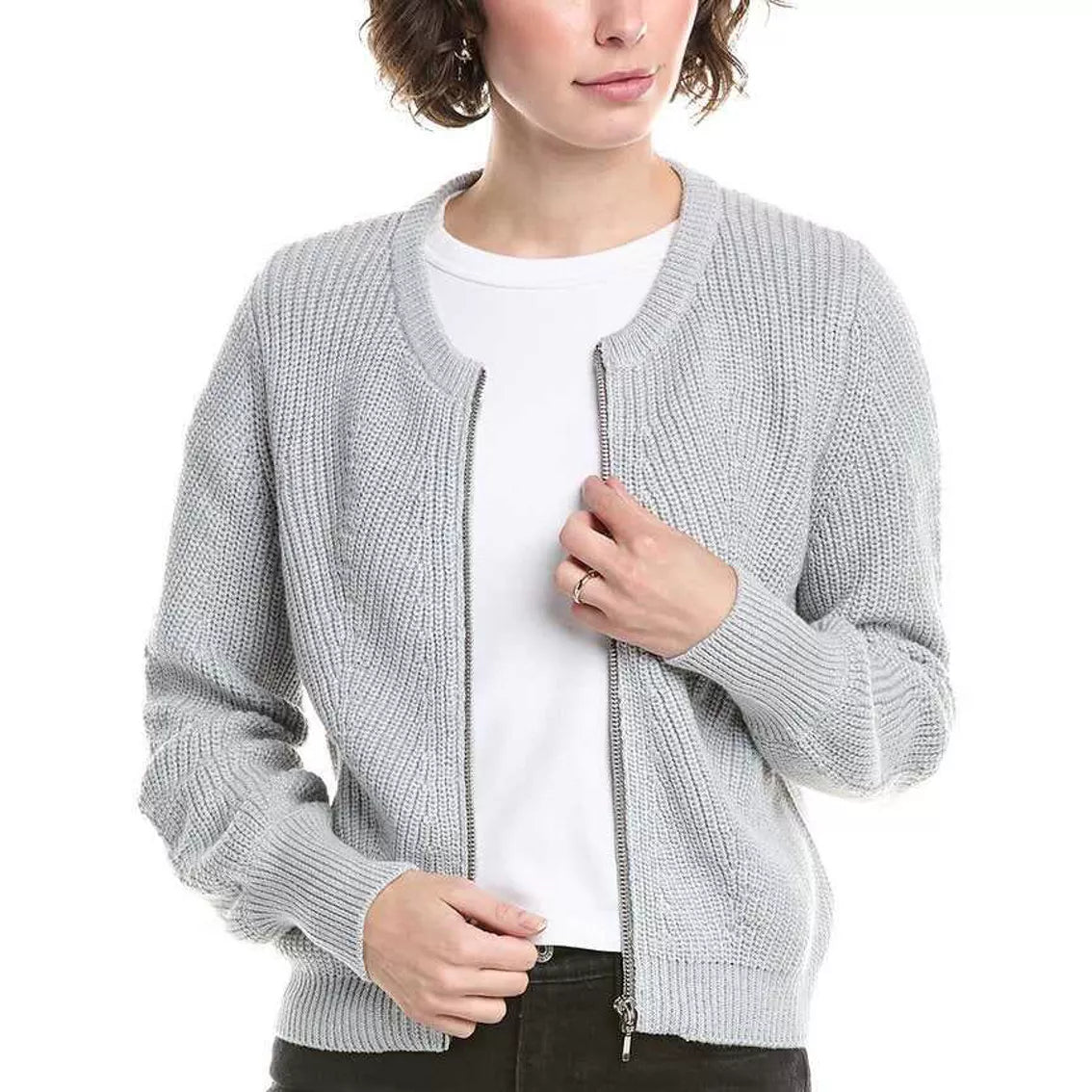 & ISLA - Zip Up Crew Cardigan