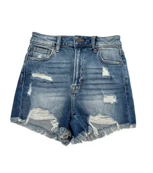 HIDDEN - Sofie High Rise Mom Shorts with Raw Hem