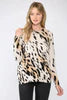 FATE -  Animal Print Distressed Sweater