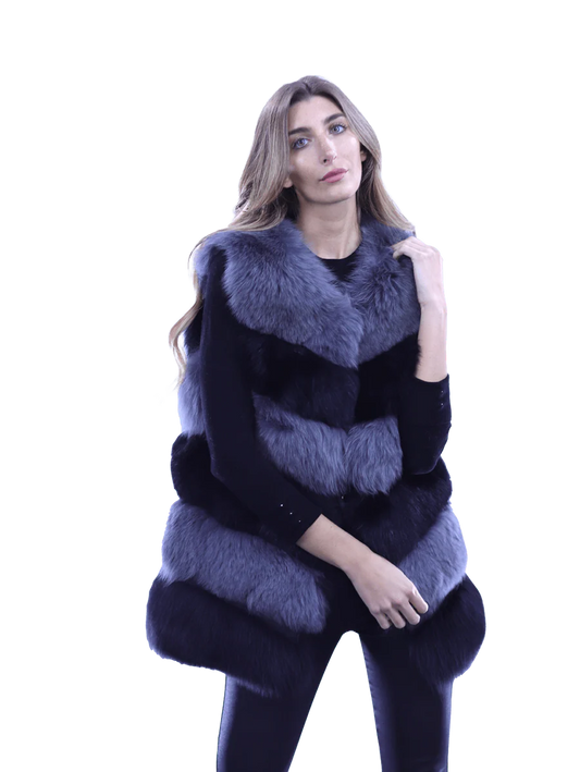 La Fiorentina - Fox Vest Two Toned - Black/Grey