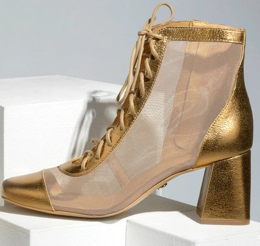 Juliana Heels - Giselle Sheer Gold Dipped Ankle Boot